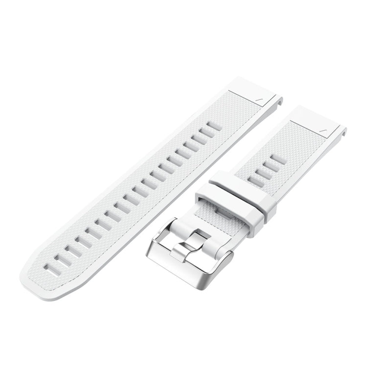 For Garmin Fenix 5 Silicone Watch Band(White) - Watch Bands by buy2fix | Online Shopping UK | buy2fix