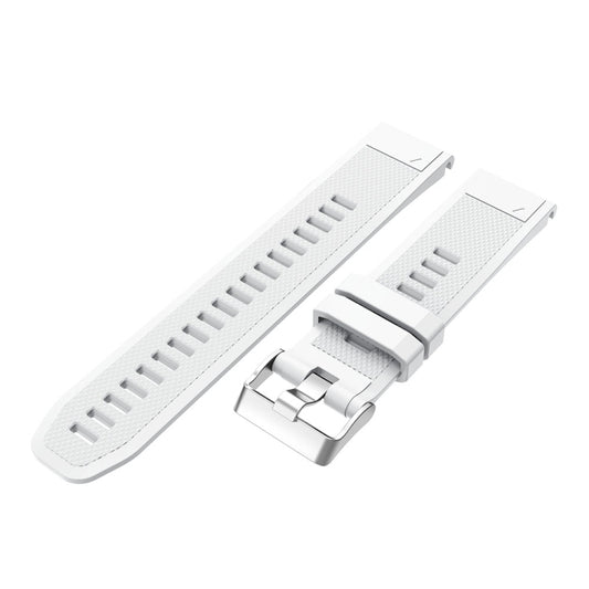 For Garmin Fenix 5 Silicone Watch Band(White) - Watch Bands by buy2fix | Online Shopping UK | buy2fix
