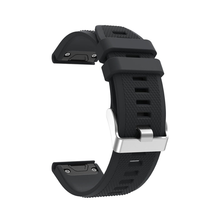 For Garmin Fenix 5 Silicone Watch Band(Black) - Watch Bands by buy2fix | Online Shopping UK | buy2fix