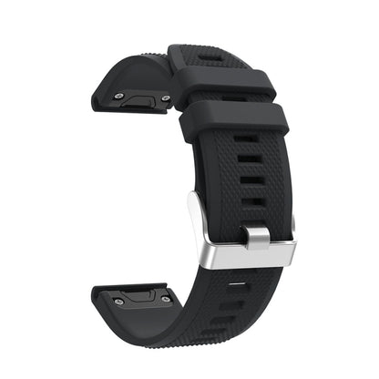 For Garmin Fenix 5 Silicone Watch Band(Black) - Watch Bands by buy2fix | Online Shopping UK | buy2fix