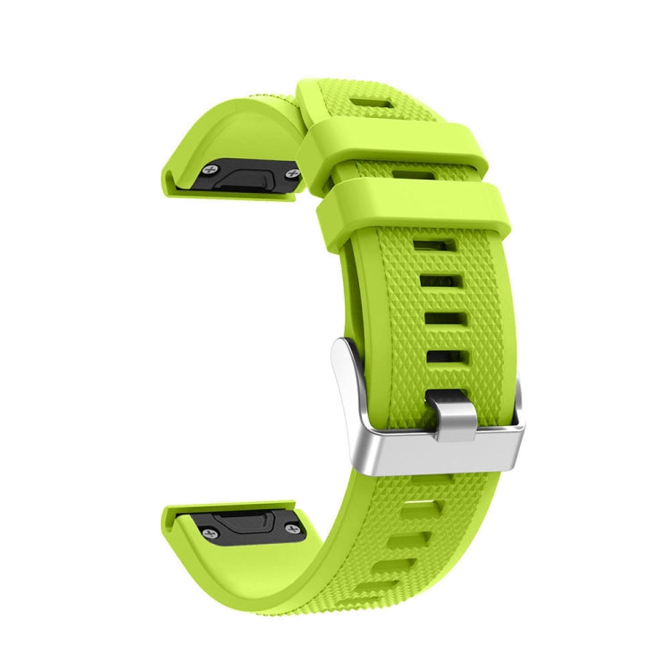 For Garmin Fenix 5 Silicone Watch Band(Lime) - Watch Bands by buy2fix | Online Shopping UK | buy2fix
