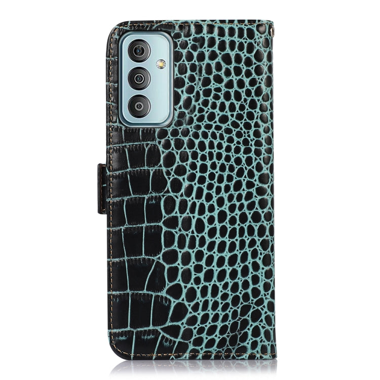 For Samsung Galaxy F23 5G / M23 Crocodile Top Layer Cowhide Leather Phone Case(Green) by buy2fix