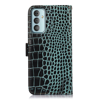 For Samsung Galaxy F23 5G / M23 Crocodile Top Layer Cowhide Leather Phone Case(Green) by buy2fix