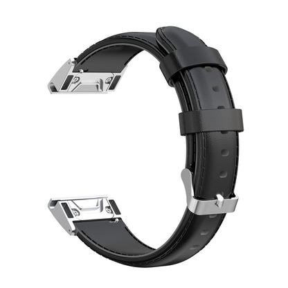 For Garmin Fenix 6S / Fenix 7S Oil Wax Calfskin Leather Watch Band(Black) - Watch Bands by buy2fix | Online Shopping UK | buy2fix