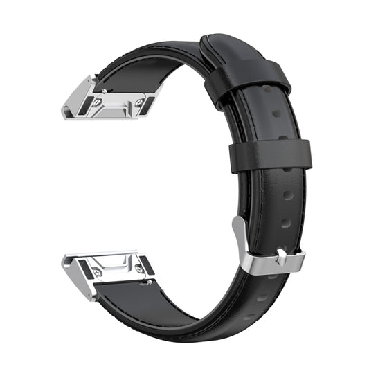 For Garmin Fenix 6S / Fenix 7S Oil Wax Calfskin Leather Watch Band(Black) - Watch Bands by buy2fix | Online Shopping UK | buy2fix