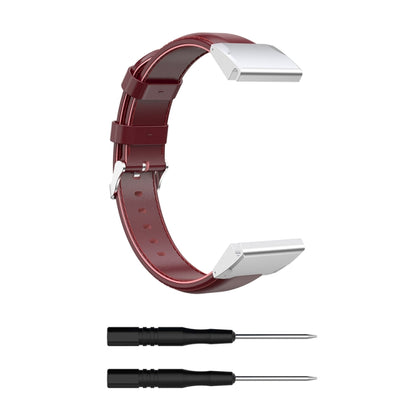For Garmin Fenix 6S / Fenix 7S Oil Wax Calfskin Leather Watch Band(Crimson) - Watch Bands by buy2fix | Online Shopping UK | buy2fix