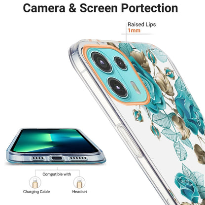 For Motorola Moto Edge 20 Lite Ring IMD Flowers TPU Phone Case(Blue Rose) - Motorola Cases by buy2fix | Online Shopping UK | buy2fix