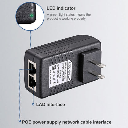 12V 2A Router AP Wireless POE / LAD Power Adapter(US Plug) by buy2fix