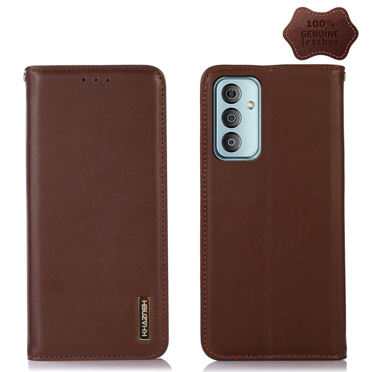 For Samsung Galaxy F23 5G / M23 KHAZNEH Nappa Top Layer Cowhide Leather Phone Case(Brown) by buy2fix