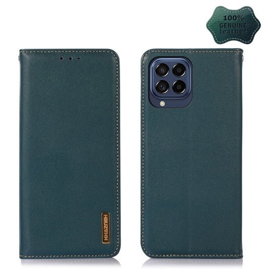 For Samsung Galaxy M53 5G KHAZNEH Nappa Top Layer Cowhide Leather Phone Case(Green) by buy2fix
