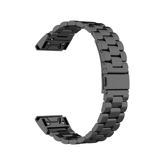For Garmin Fenix 5 Stainless Steel Watch Band(Black) - Watch Bands by buy2fix | Online Shopping UK | buy2fix