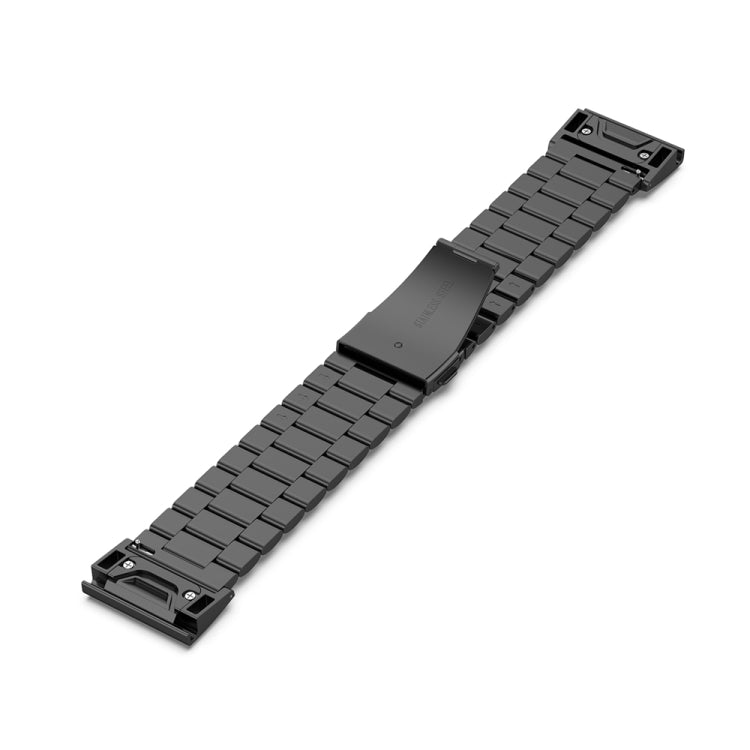 For Garmin Fenix 5 Stainless Steel Watch Band(Black) - Watch Bands by buy2fix | Online Shopping UK | buy2fix