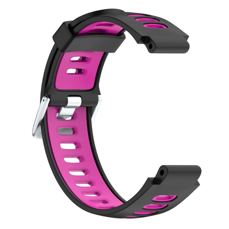 For Garmin Forerunner 735 XT Two-tone Silicone Watch Band(Black + Rose Red) - Watch Bands by buy2fix | Online Shopping UK | buy2fix