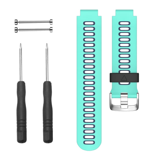 For Garmin Forerunner 735 XT Two-tone Silicone Watch Band(Duck + Blue) - Watch Bands by buy2fix | Online Shopping UK | buy2fix