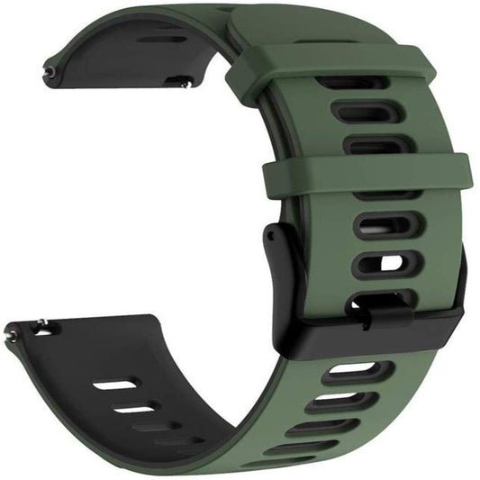 For Garmin Forerunner 245 Two-tone Silicone Watch Band(Army Green + Black) by buy2fix