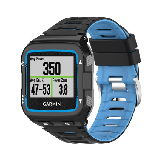 For Garmin Forerunner 920XT Two-color Steel Buckle Watch Band(Black+Blue) - Watch Bands by buy2fix | Online Shopping UK | buy2fix