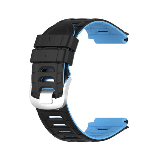 For Garmin Forerunner 920XT Two-color Steel Buckle Watch Band(Black+Blue) - Watch Bands by buy2fix | Online Shopping UK | buy2fix