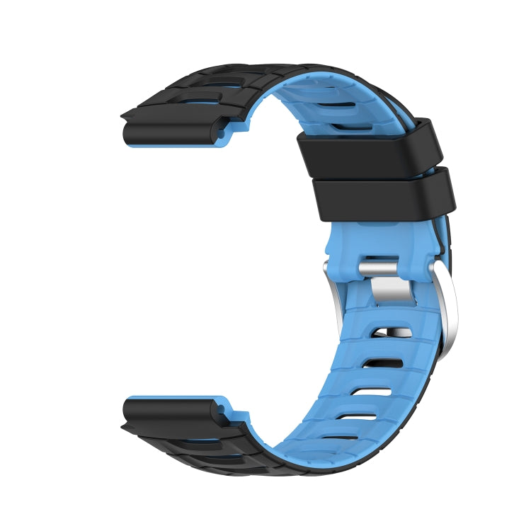 For Garmin Forerunner 920XT Two-color Steel Buckle Watch Band(Black+Blue) by buy2fix