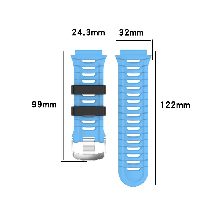 For Garmin Forerunner 920XT Two-color Steel Buckle Watch Band(Black+Blue) by buy2fix