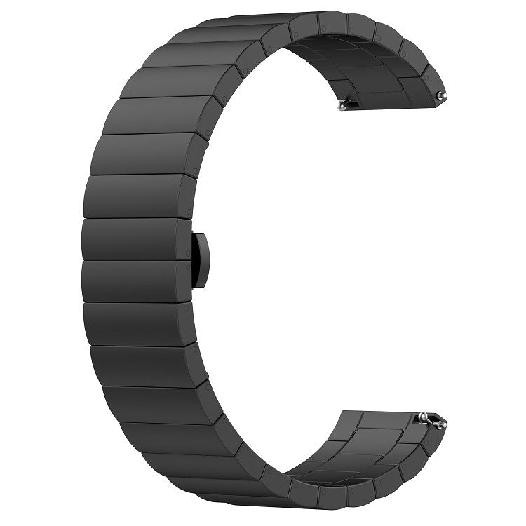 For Garmin Forerunner 245 Stainless Steel Watch Band & Butterfly Buckle(Black) - Watch Bands by buy2fix | Online Shopping UK | buy2fix