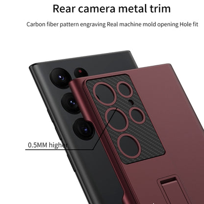 For Samsung Galaxy S22 Ultra 5G GKK Ultra-thin Shockproof Phone Case with Holder(Red) - Galaxy S22 Ultra 5G Cases by GKK | Online Shopping UK | buy2fix