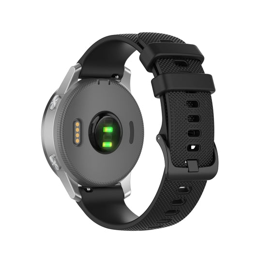 For Garmin Vivoactive 4S Small Plaid Silicone Watch Band(Black) - Watch Bands by buy2fix | Online Shopping UK | buy2fix