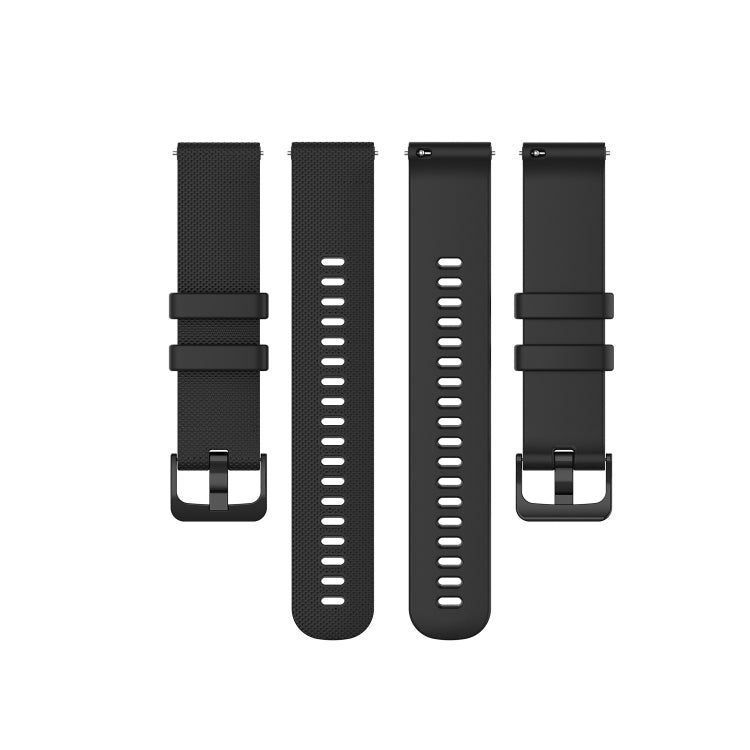 For Garmin Vivoactive 4S Small Plaid Silicone Watch Band(Black) - Watch Bands by buy2fix | Online Shopping UK | buy2fix