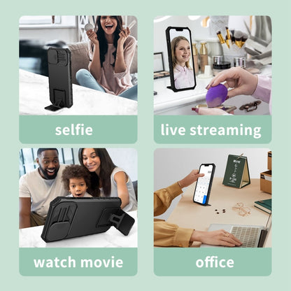 For Samsung Galaxy Note20 Ultra Stereoscopic Holder Sliding Camshield Phone Case(Black) by buy2fix