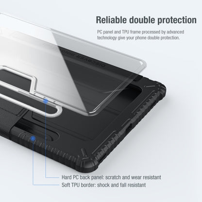 For Samsung Galaxy Tab S8 NILLKIN Bumper Pro Camshield Tablet Leather Case(Blue) - Galaxy Tab S8 Cases by NILLKIN | Online Shopping UK | buy2fix
