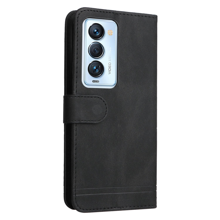 For Tecno Camon 18 Premier Skin Feel Life Tree Metal Button Leather Phone Case(Black) by buy2fix