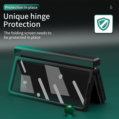 For Samsung Galaxy Z Fold2 5G Colorful Gradient Tempered Film Integrated Phone Case(Cyan) by buy2fix