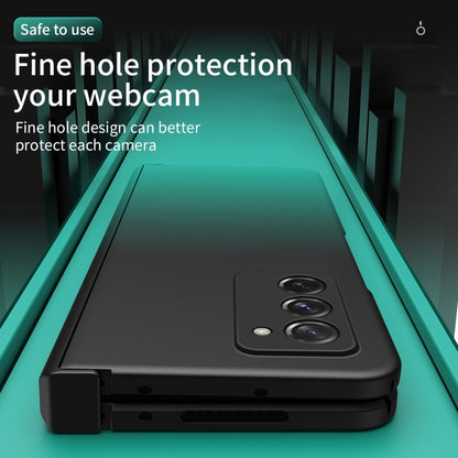 For Samsung Galaxy Z Fold2 5G Colorful Gradient Tempered Film Integrated Phone Case(Cyan) by buy2fix