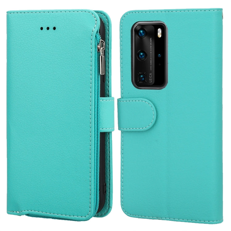 For Huawei P40 Pro / P40 Pro+ Microfiber Zipper Horizontal Flip Leather Case(Green) - Huawei Cases by buy2fix | Online Shopping UK | buy2fix