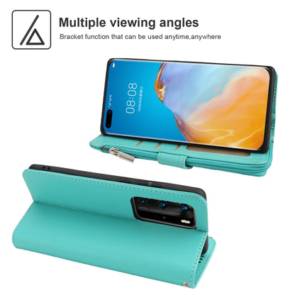 For Huawei P40 Pro / P40 Pro+ Microfiber Zipper Horizontal Flip Leather Case(Green) - Huawei Cases by buy2fix | Online Shopping UK | buy2fix