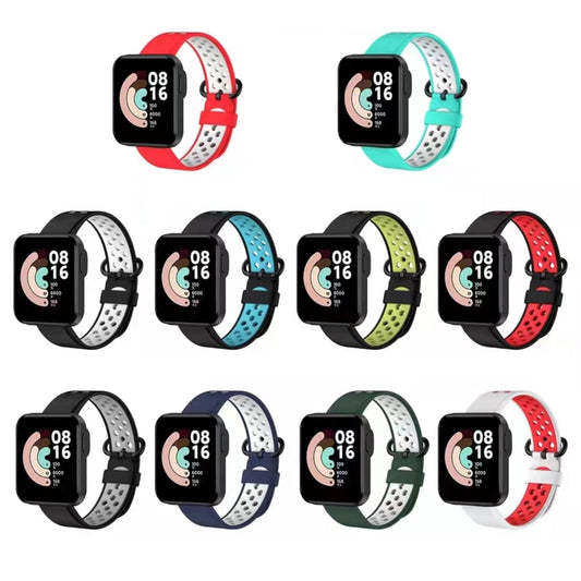 For Xiaomi Redmi Watch 2 Two-color Silicone Watch Band(Black Grey) - Watch Bands by buy2fix | Online Shopping UK | buy2fix