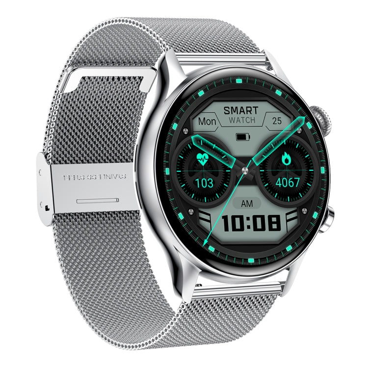HK8Pro 1.36 inch AMOLED Screen Steel Strap Smart Watch, Support NFC Function / Blood Oxygen Monitoring(Silver) by buy2fix