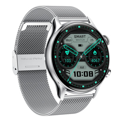 HK8Pro 1.36 inch AMOLED Screen Steel Strap Smart Watch, Support NFC Function / Blood Oxygen Monitoring(Silver) by buy2fix