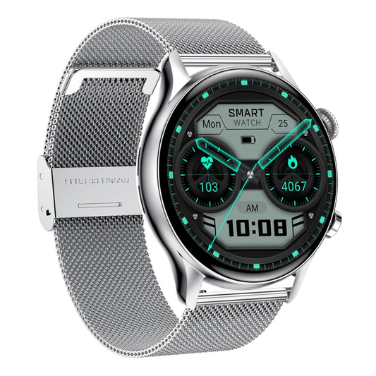 HK8Pro 1.36 inch AMOLED Screen Steel Strap Smart Watch, Support NFC Function / Blood Oxygen Monitoring(Silver) by buy2fix