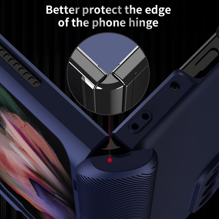 For Samsung Galaxy Z Fold3 5G 360 Full Body Armor Hinge Flip Phone Case(Black) by buy2fix