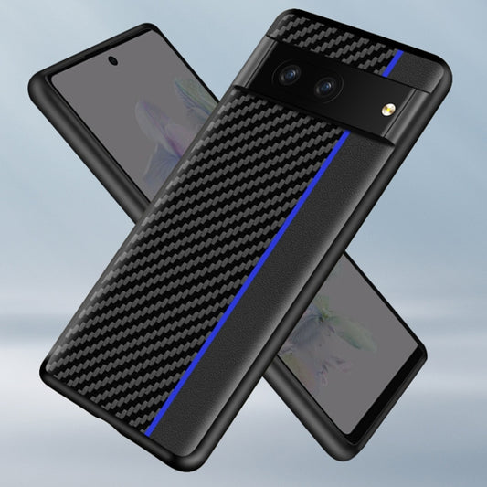 For Google Pixel 7 Pro 5G Ultra-thin Carbon Fiber Texture Splicing Phone Case(Yellow) - Google Cases by buy2fix | Online Shopping UK | buy2fix