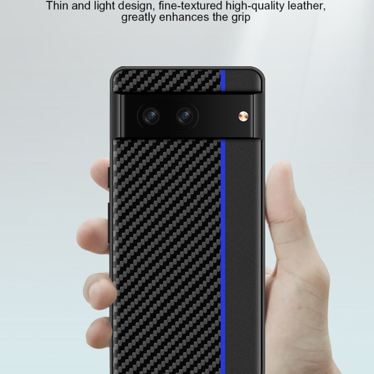 For Google Pixel 7 Pro 5G Ultra-thin Carbon Fiber Texture Splicing Phone Case(Yellow) - Google Cases by buy2fix | Online Shopping UK | buy2fix