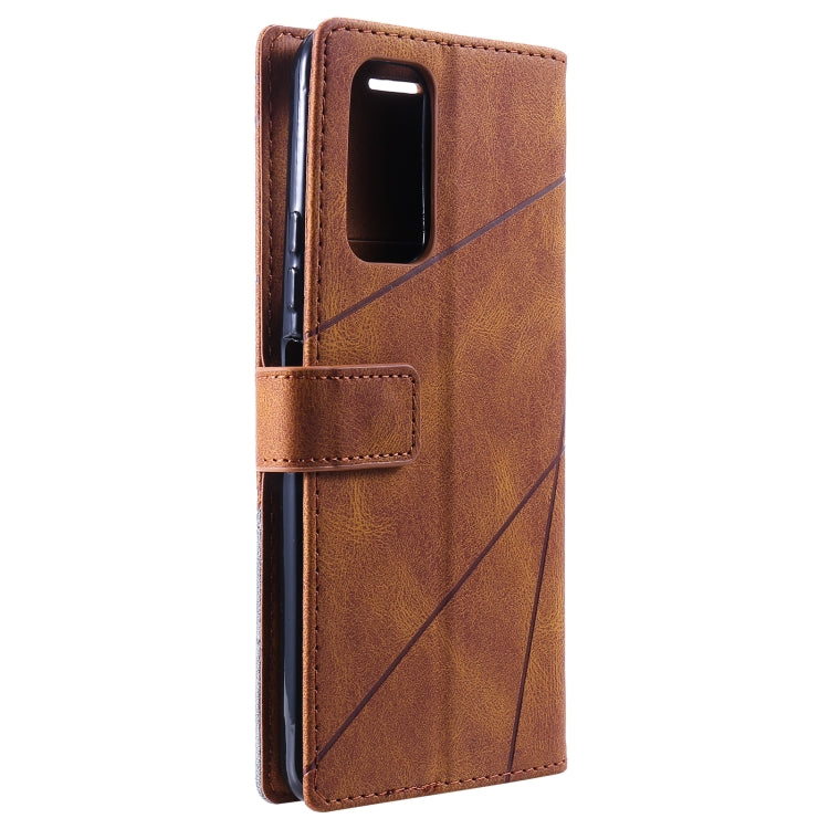 For Xiaomi Redmi Note 11S Skin Feel Splicing Leather Phone Case(Brown) - Xiaomi Cases by buy2fix | Online Shopping UK | buy2fix