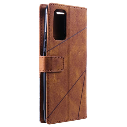 For Xiaomi Redmi Note 11S Skin Feel Splicing Leather Phone Case(Brown) - Xiaomi Cases by buy2fix | Online Shopping UK | buy2fix