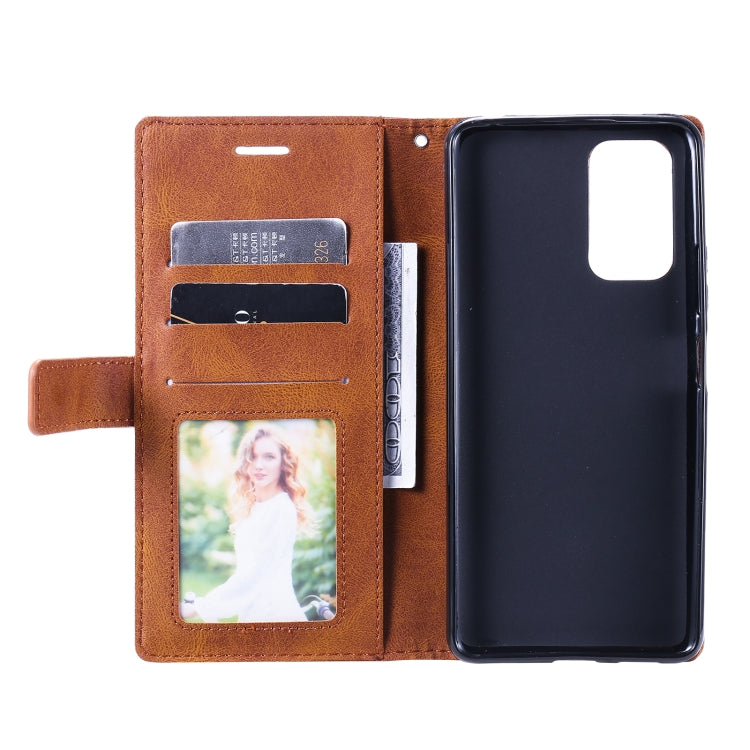 For Xiaomi Redmi Note 11S Skin Feel Splicing Leather Phone Case(Brown) - Xiaomi Cases by buy2fix | Online Shopping UK | buy2fix