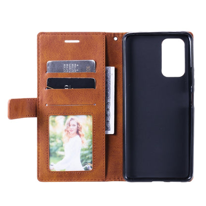 For Xiaomi Redmi Note 11S Skin Feel Splicing Leather Phone Case(Brown) - Xiaomi Cases by buy2fix | Online Shopping UK | buy2fix