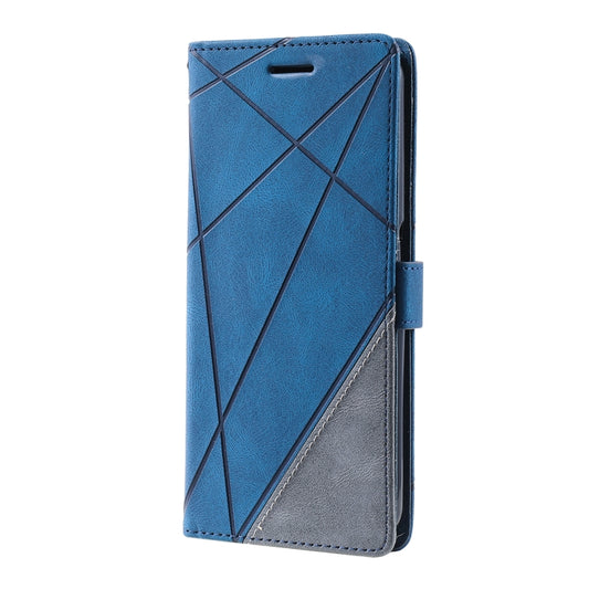 For OPPO Realme 9i Skin Feel Splicing Leather Phone Case(Blue) - Realme Cases by buy2fix | Online Shopping UK | buy2fix