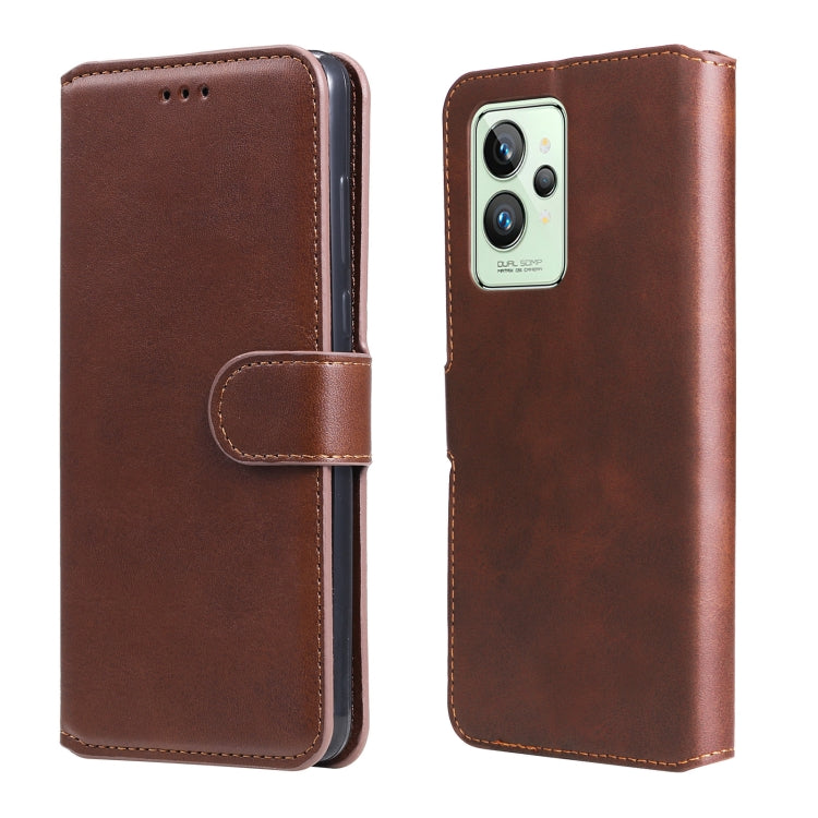For OPPO Realme GT2 Pro Classic Calf Texture Flip Leather Case(Brown) - Realme Cases by buy2fix | Online Shopping UK | buy2fix