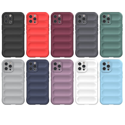 For iPhone 12 Pro Max Magic Shield TPU + Flannel Phone Case(Wine Red) - iPhone 12 Pro Max Cases by buy2fix | Online Shopping UK | buy2fix