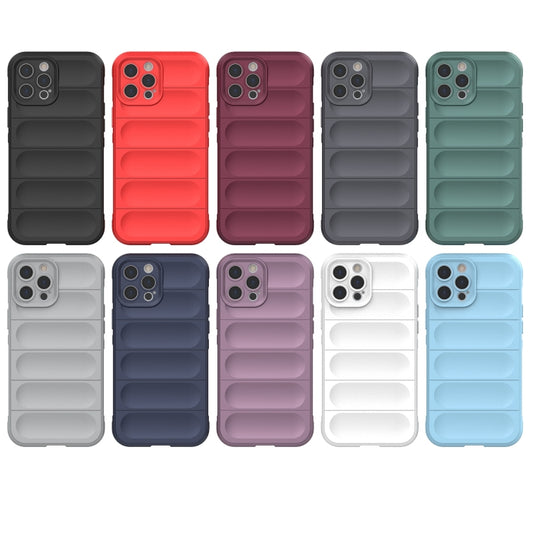For iPhone 12 Pro Max Magic Shield TPU + Flannel Phone Case(Wine Red) - iPhone 12 Pro Max Cases by buy2fix | Online Shopping UK | buy2fix
