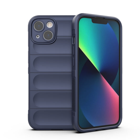 For iPhone 13 Magic Shield TPU + Flannel Phone Case(Dark Blue) - iPhone 13 Cases by buy2fix | Online Shopping UK | buy2fix